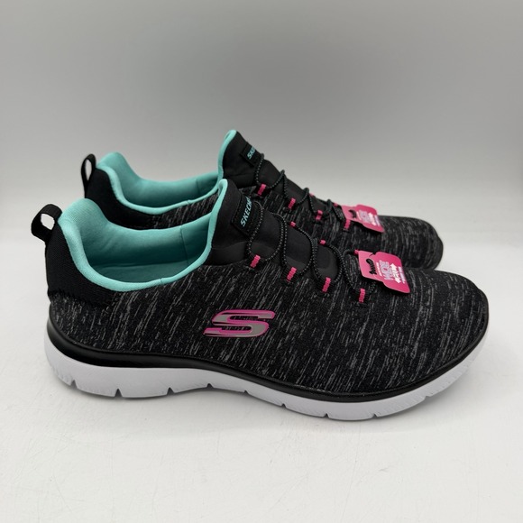 Skechers Shoes - Skechers Quick Getaway Shoes Womens 7.5 W WIDE FIT Black Slip On Sneakers 12983W